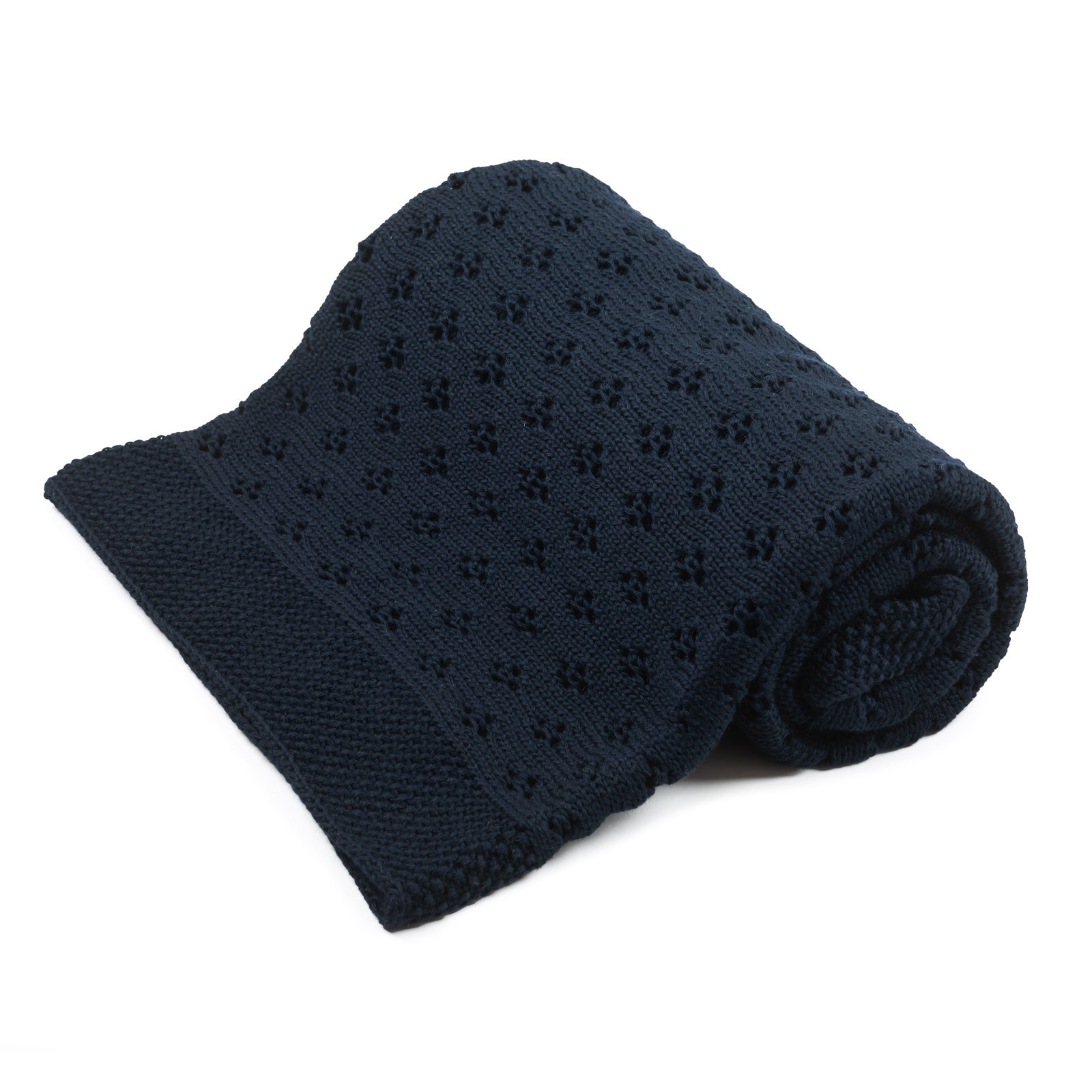 coperta in bambù ad intarsio 100×80 cm blu marino – blu scuro 100% filato di bambù