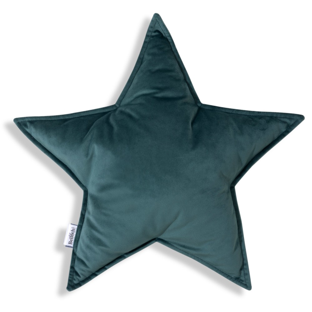 Cuscino decorativo a forma di STELLA di colore verde scuro