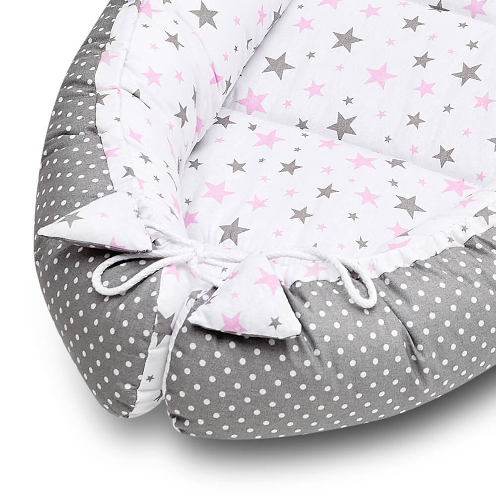 NIDO RIDUTTORE LETTO NEONATO CON CUSCINO E COPERTA COTONE E MINKY SET