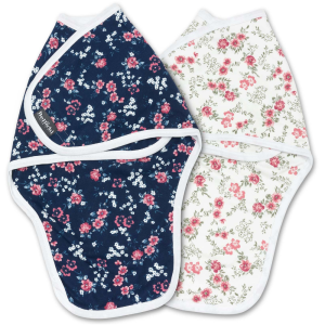 Set di 2 pezzi di fasce avvolgibili per neonati MiMi Floral 0-3m