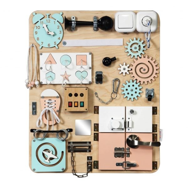 Potatomato Accessori Per Busy Board Bambini - Set Con Cerniera, Campanelli, Velcro - Giochi Sensoriali Montessori