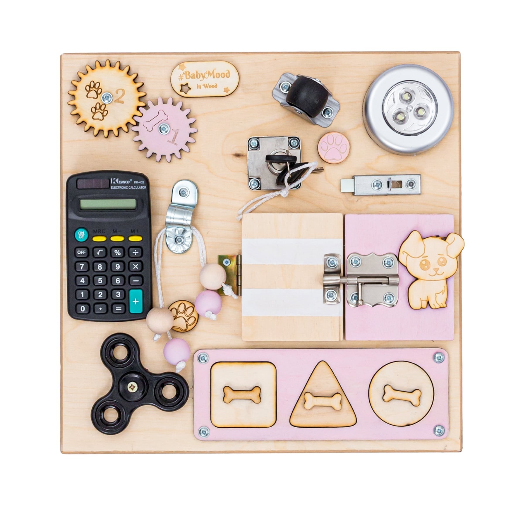 Pannello Sensoriale Bambini Montessori - 30x30cm - Rosa