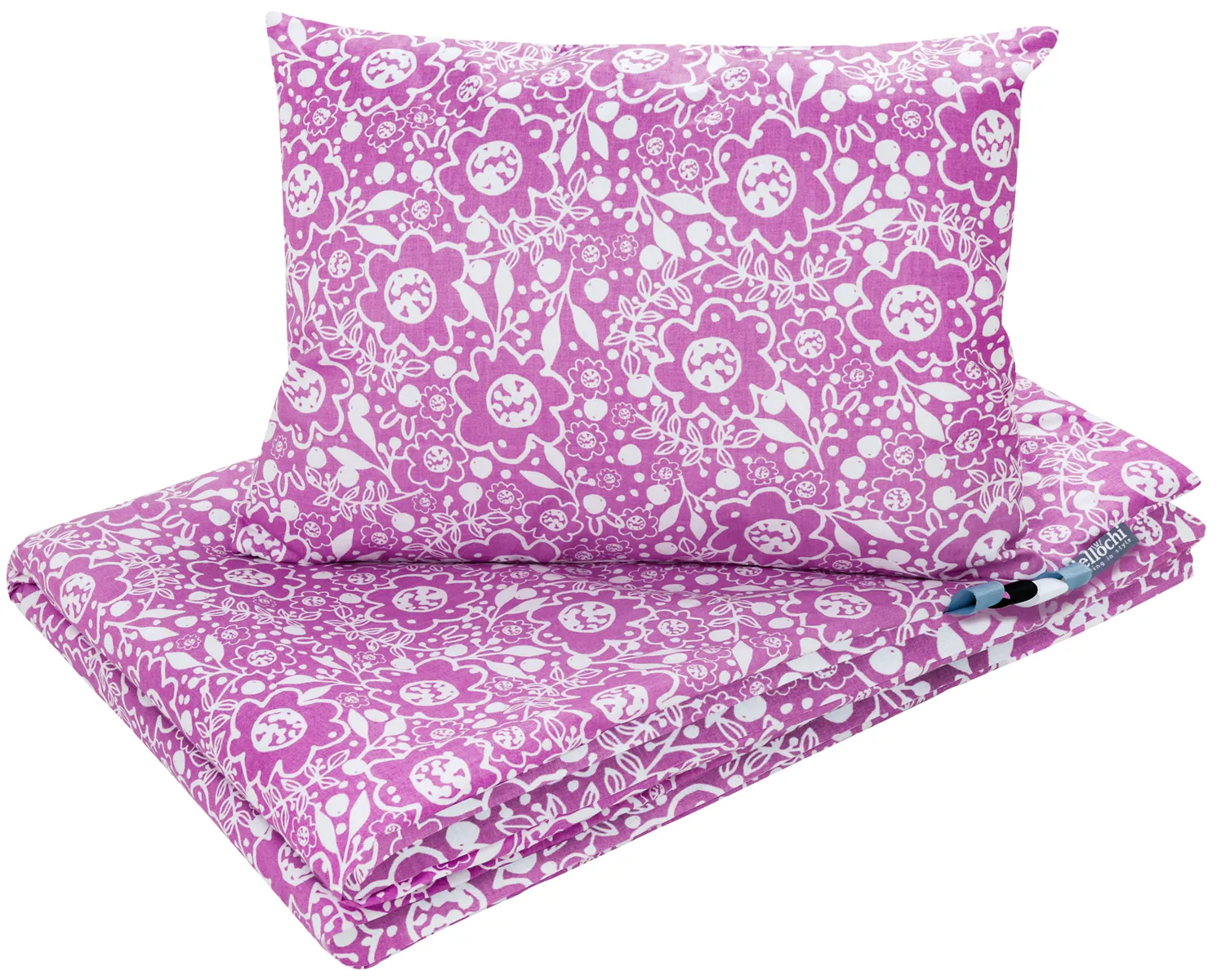 Set di biancheria da letto in cotone per bambini, 2 pezzi, copripiumino per bambini 135×100 cm e federa per cuscino 60×40 cm, purple caramella