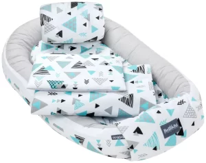 set di nido per bebè 90x60 cm, set per baby shower per neonato, cotone, tresor