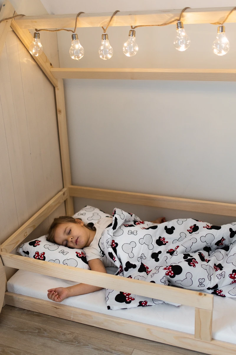  Set di biancheria da letto per bambini in cotone 2 pezzi con imbottitura, piumino per bambini 135×100 cm e cuscino 60×40 cm, little mouse Bellochi 1