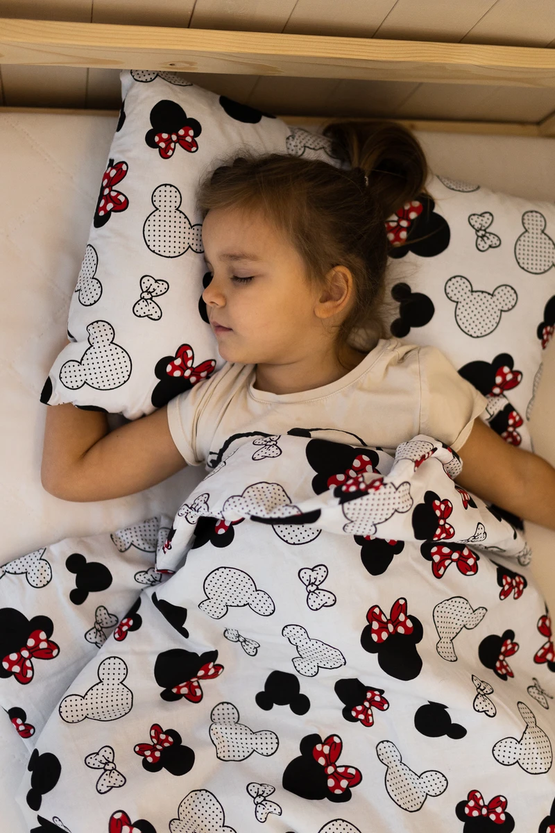  Set di biancheria da letto per bambini in cotone 2 pezzi con imbottitura, piumino per bambini 135×100 cm e cuscino 60×40 cm, little mouse Bellochi 2