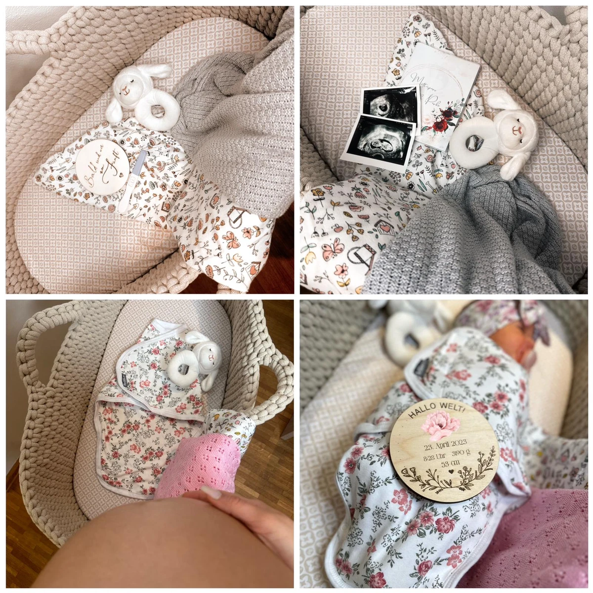  Set di 2 pezzi di fasce avvolgibili per neonati MiMi Floral 0-3m Bellochi 3