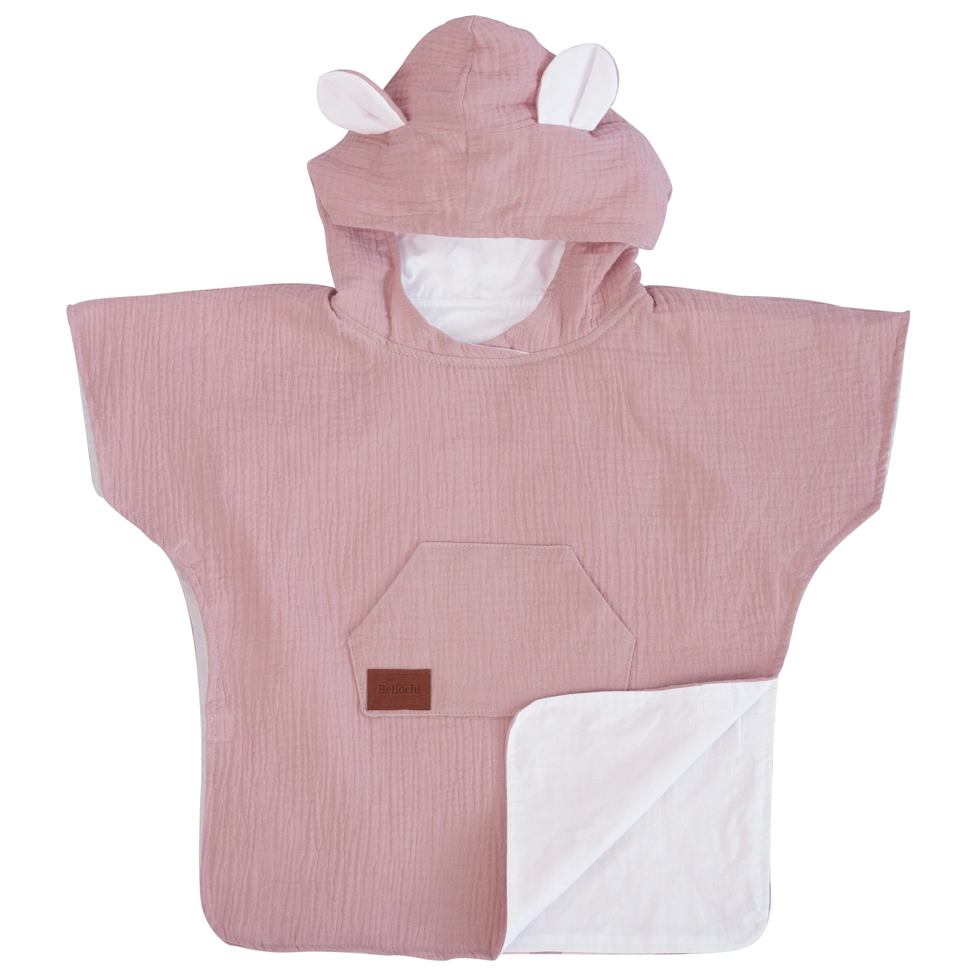 Poncho Mare per Bambini in Mussola di Cotone Pink